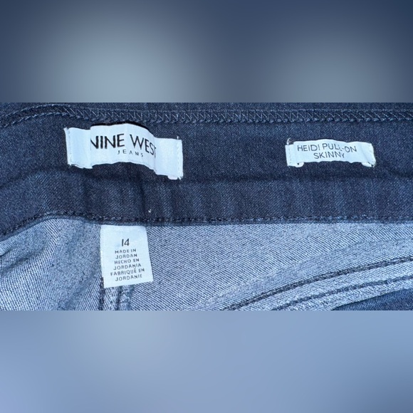 NINE WEST WOMENS HEIDI PULL-ON SKINNY JEANS. SIZE 14. - Picture 3 of 5